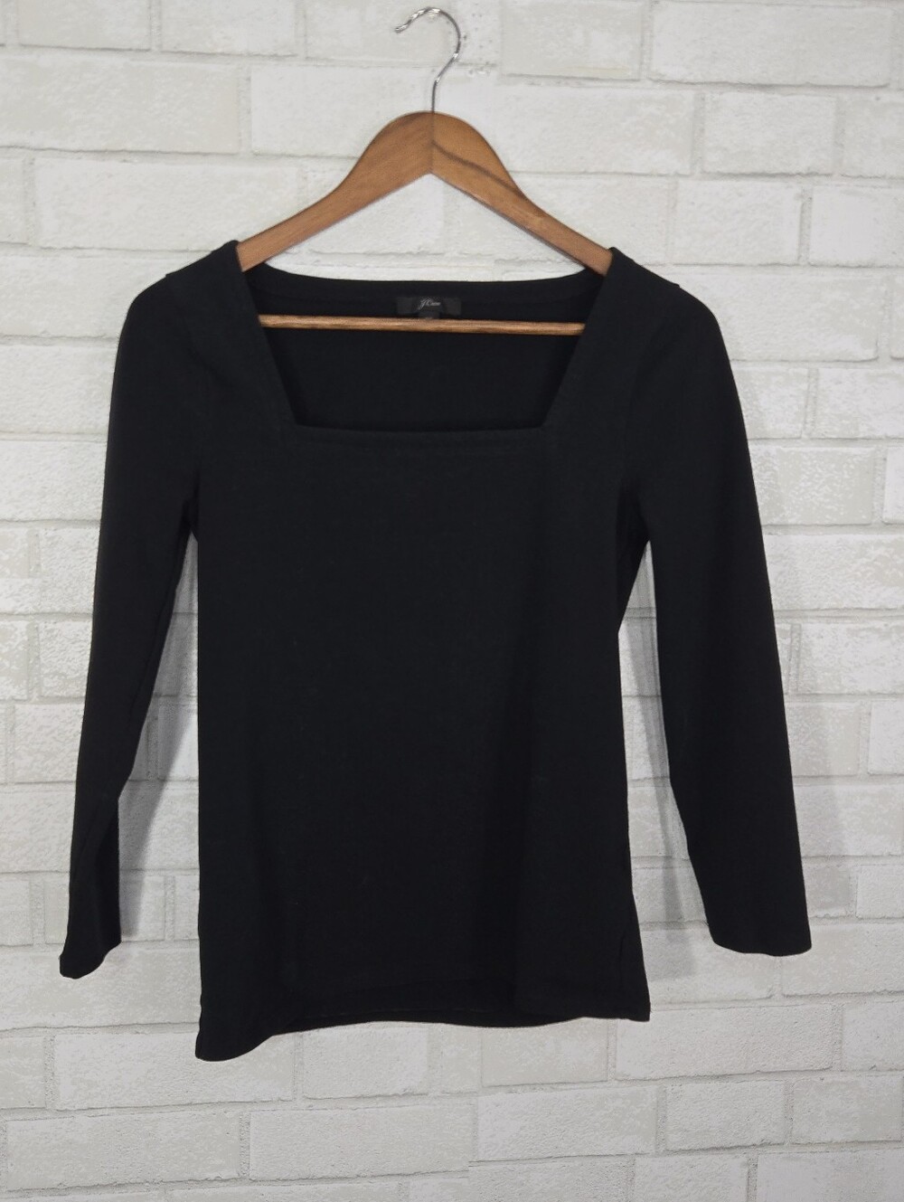 J Crew black 3/4 sleeve top‎